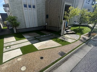 宝塚市Ｏ様 エントランスとお庭の人工芝